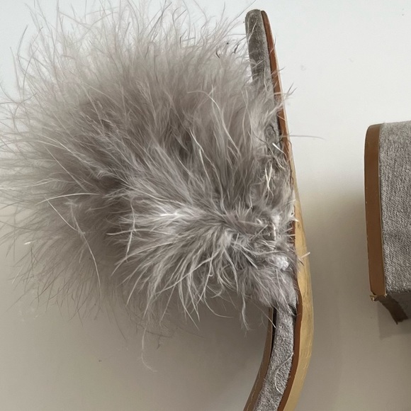 Women’s 🔸Steve Madden🔸 Imelda Grey Feathers 🪶 Sandals - Picture 14 of 15